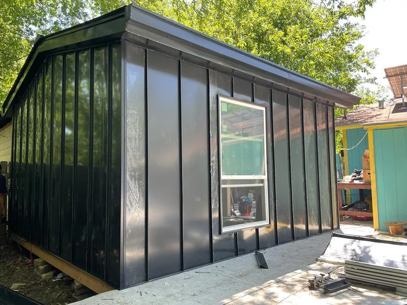 Black standing seam metal wall panels for Metal Roof Installation in Flower Hill